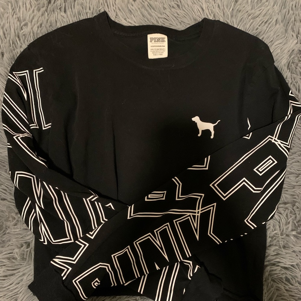 Victoria Secret “Pink” Black Crop top